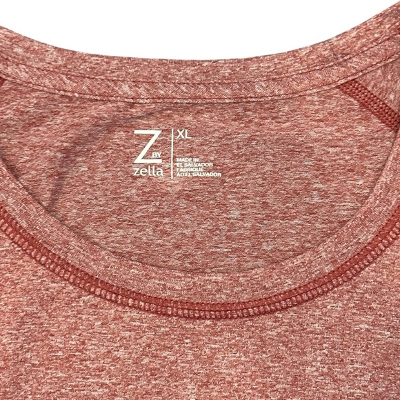 Zella Performance Workout Short Sleeve Athletic Tee in Heathered Red Men’s XL - Picture 4 of 5